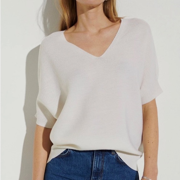 Blue V neck Pullover Blouse The Reset - Picture 3 of 3